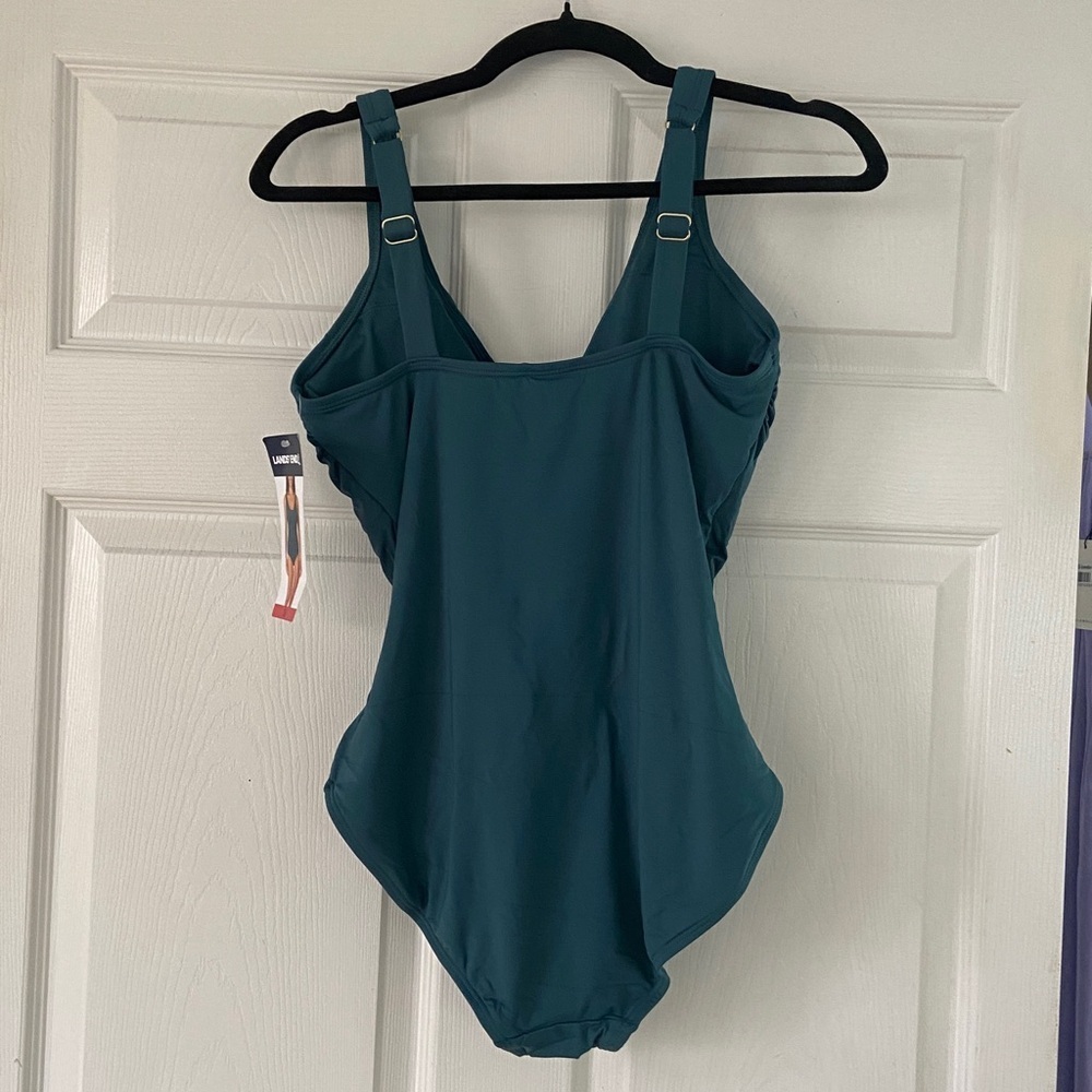 NWT Lands’ End Teal Womens SlenderSuit Grecian Low Leg One Piece UPF 50+ Size M - Picture 6 of 11